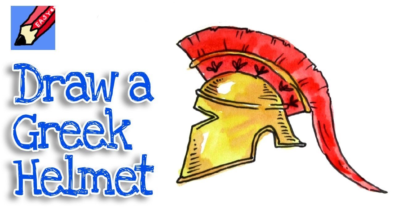 1280x720 How To Draw An Ancient Greek Helmet Real Easy
