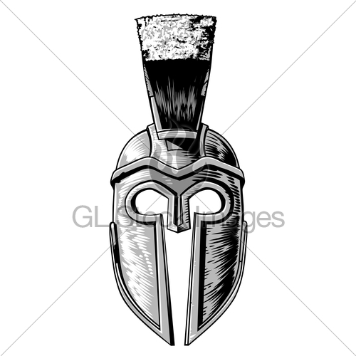 500x500 Ancient Greek Spartan Trojan Gladiator Helmet Gl Stock Images