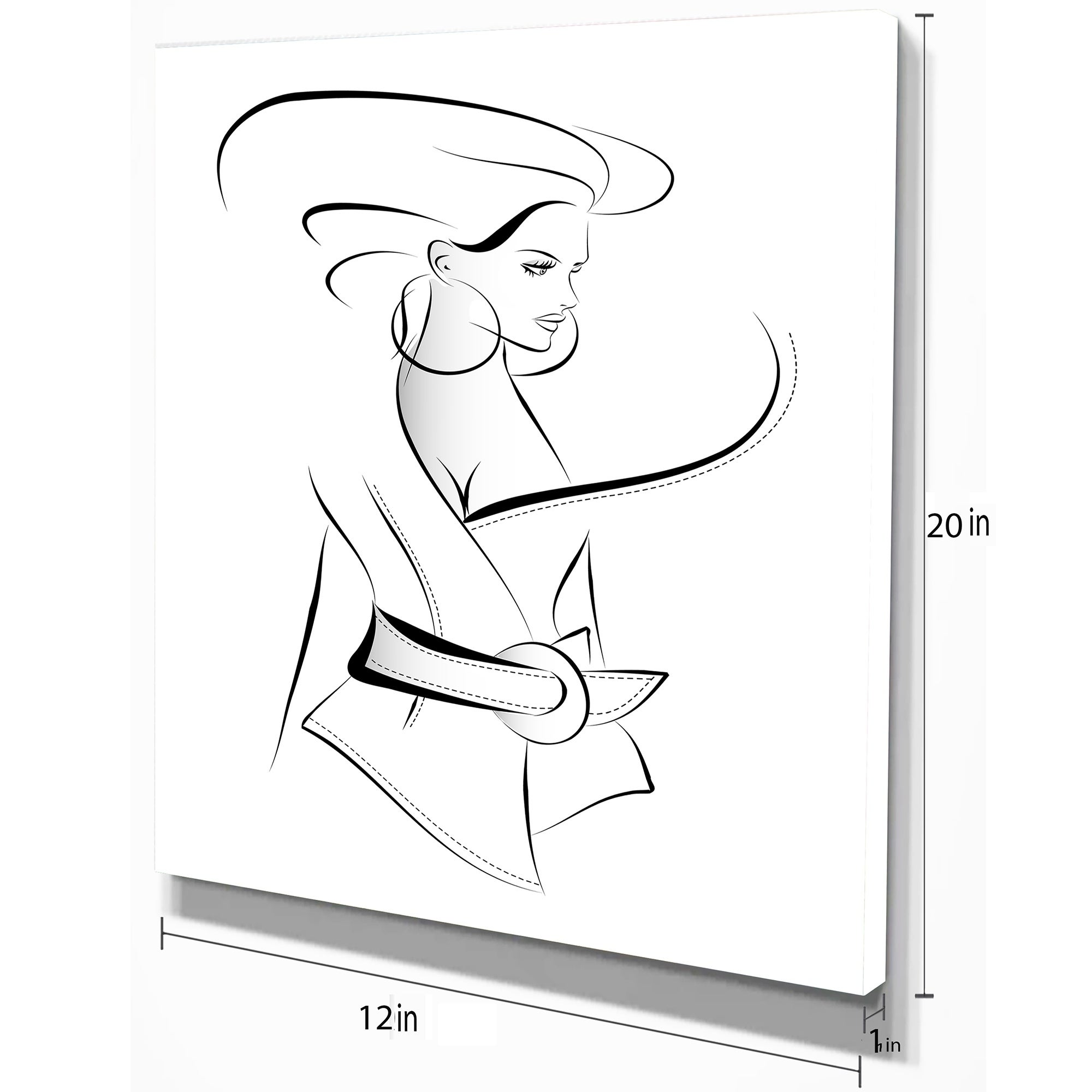 2000x2000 shop designart 'fashion woman in vector sketch' glamour painting