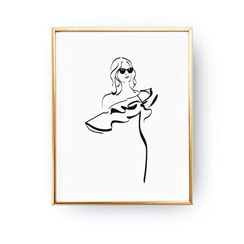 500x500 wave blouse print, glamour woman, fashion poster