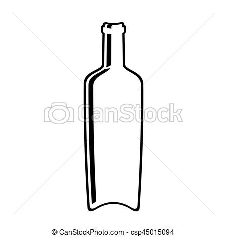 450x470 Glass Bottle Wine Line Design Vector Illustration