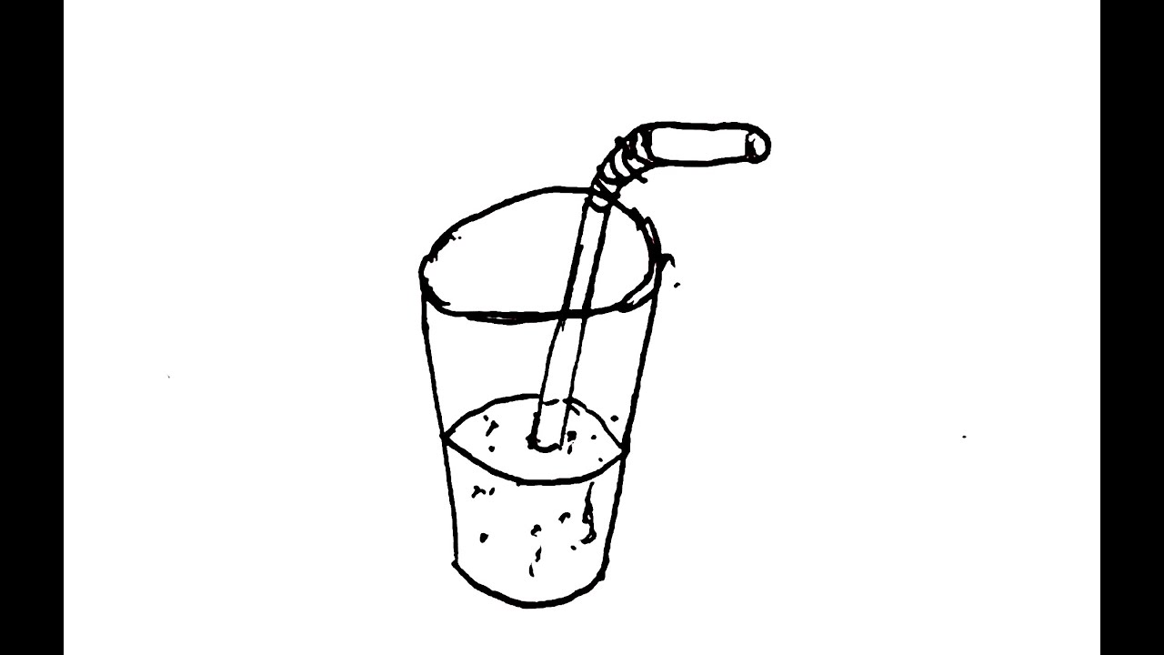 1280x720 Draw A Cartoon Glass Cup With A Straw