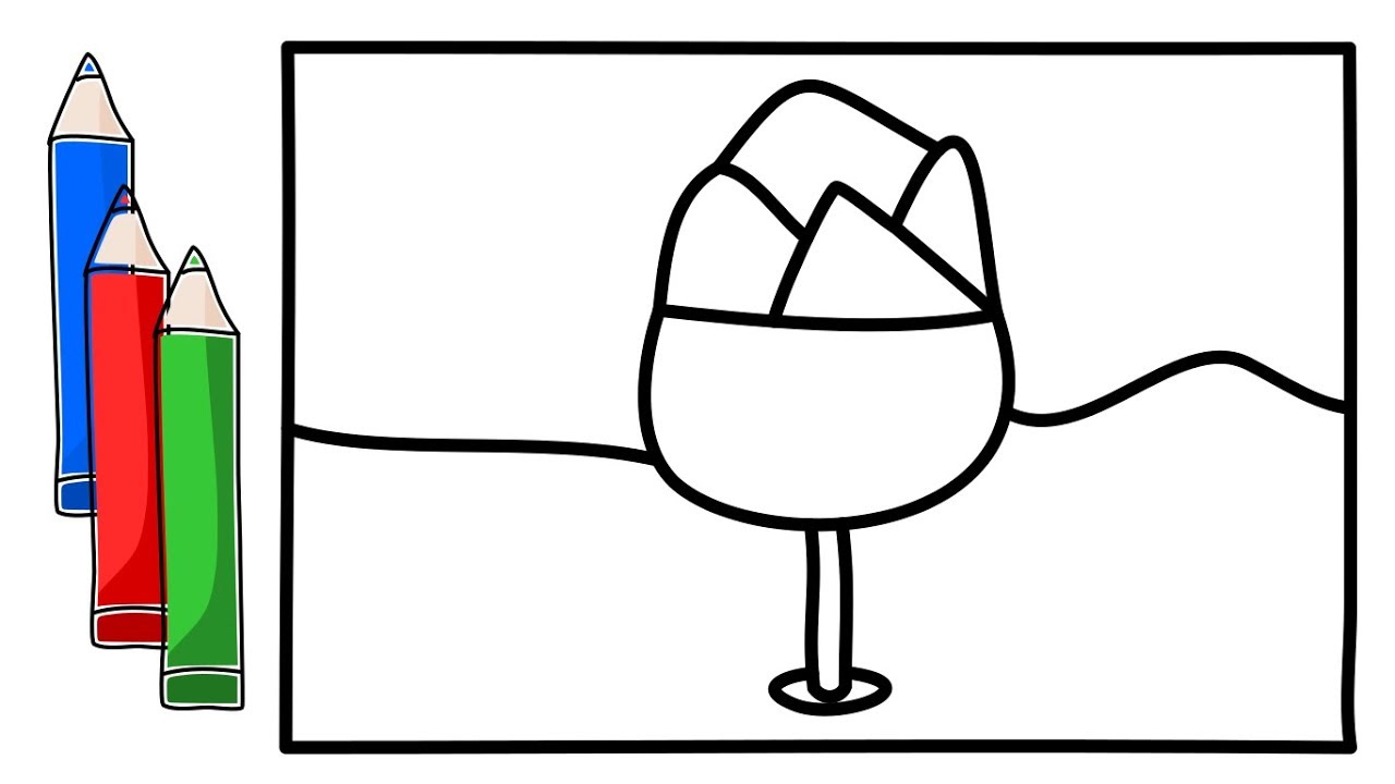1280x720 How To Drawing A Ice Cream Cup Ice Cream Cup Glass And Dish
