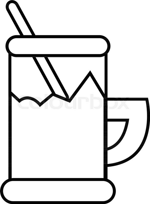 587x800 Metal Glass Cup Tea Icon Outline Stock Vector Colourbox
