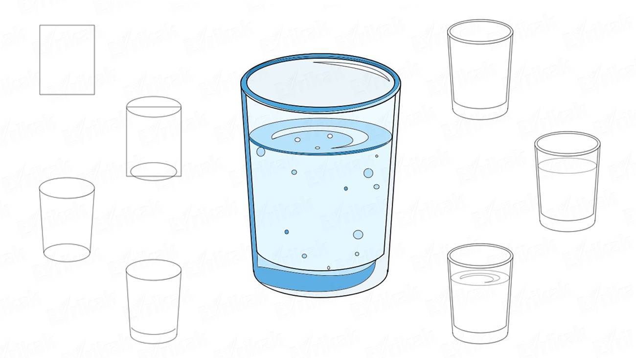 1300x731 How To Draw A Glass Of Water Step