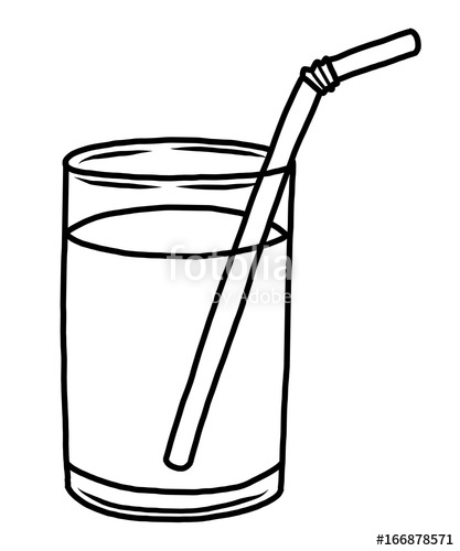 417x500 Glass Of Water Cartoon Vector And Illustration, Black And White