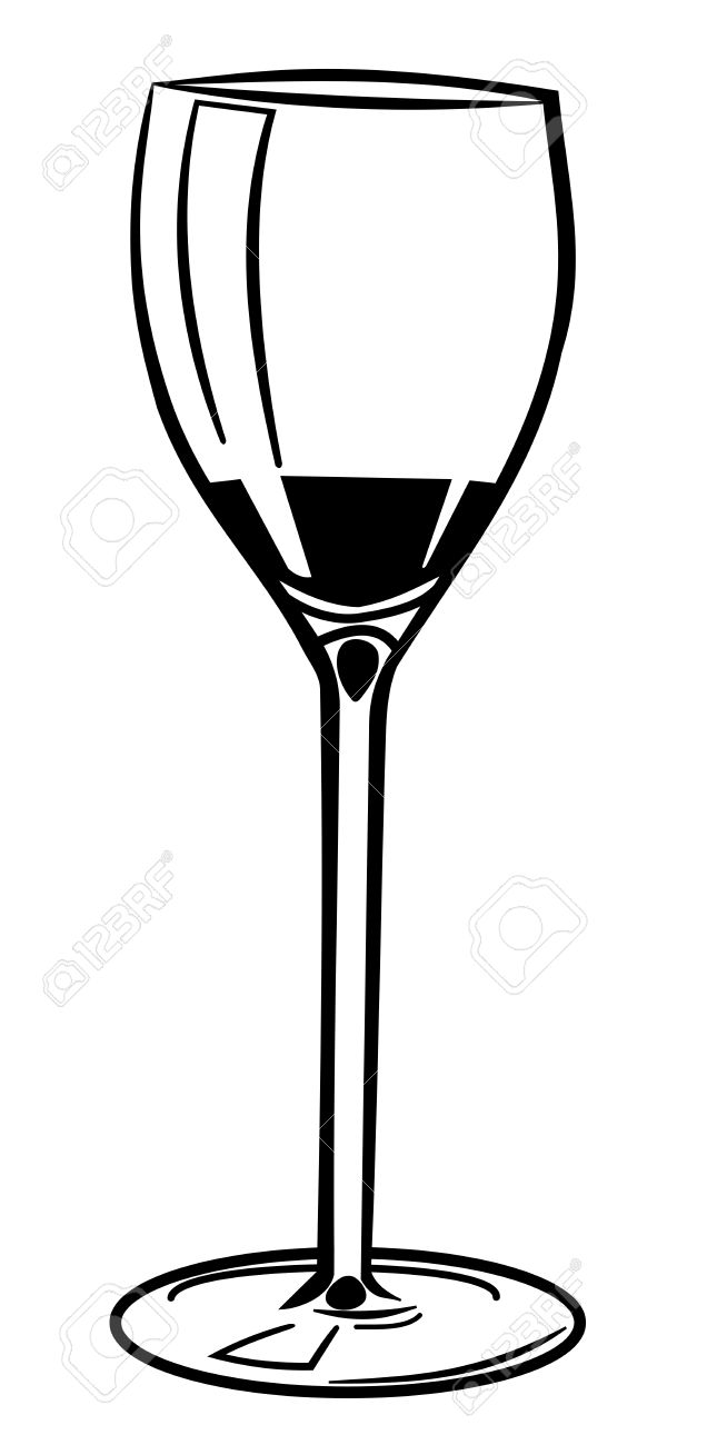 636x1300 Black And White Wine Glass Clipart