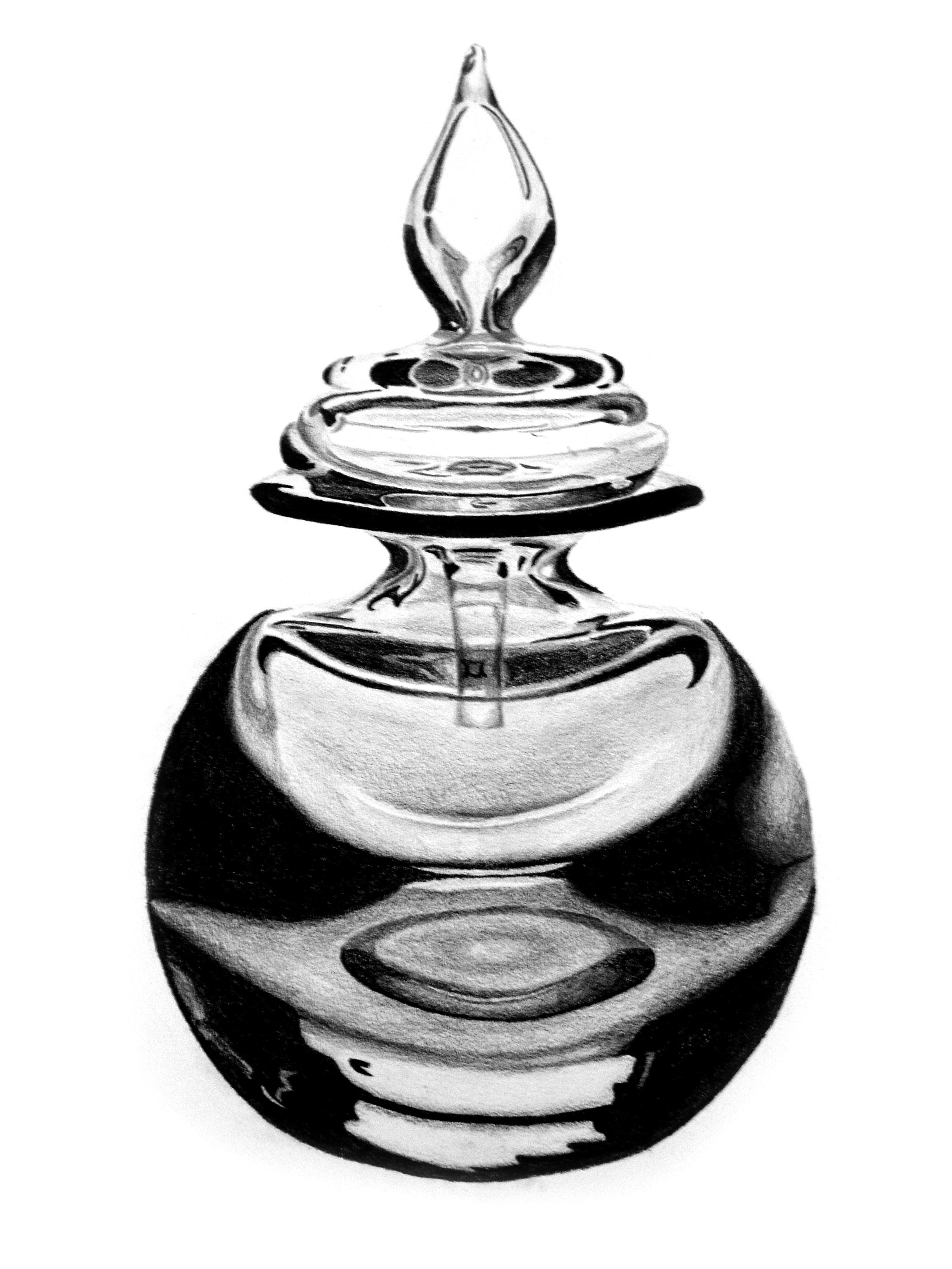 2448x3264 Perfume Bottle, Pencil Drawing, Art