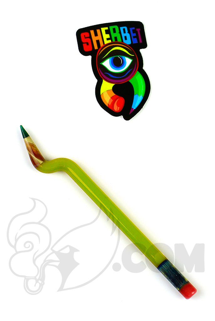 686x1024 Sherbet Glass Bent Chartreuse Glass Pencil Dabber