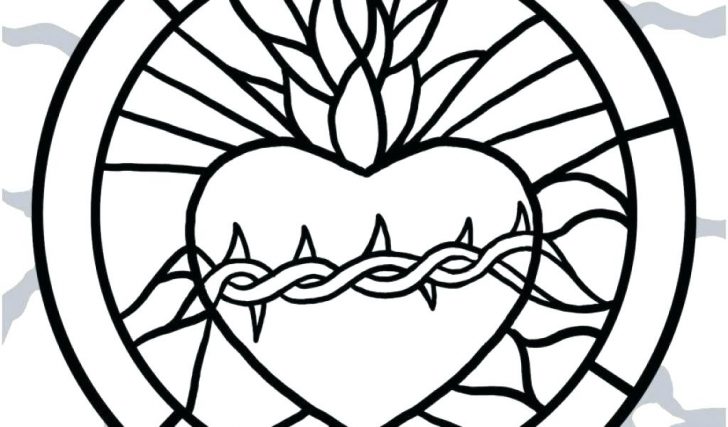 728x427 Coloring Pages For Adults Easy Online Free Stained Glass Window