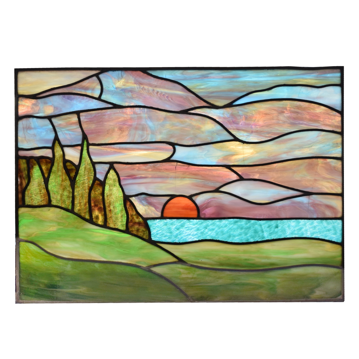 1200x1200 Scenic Stained Glass Window