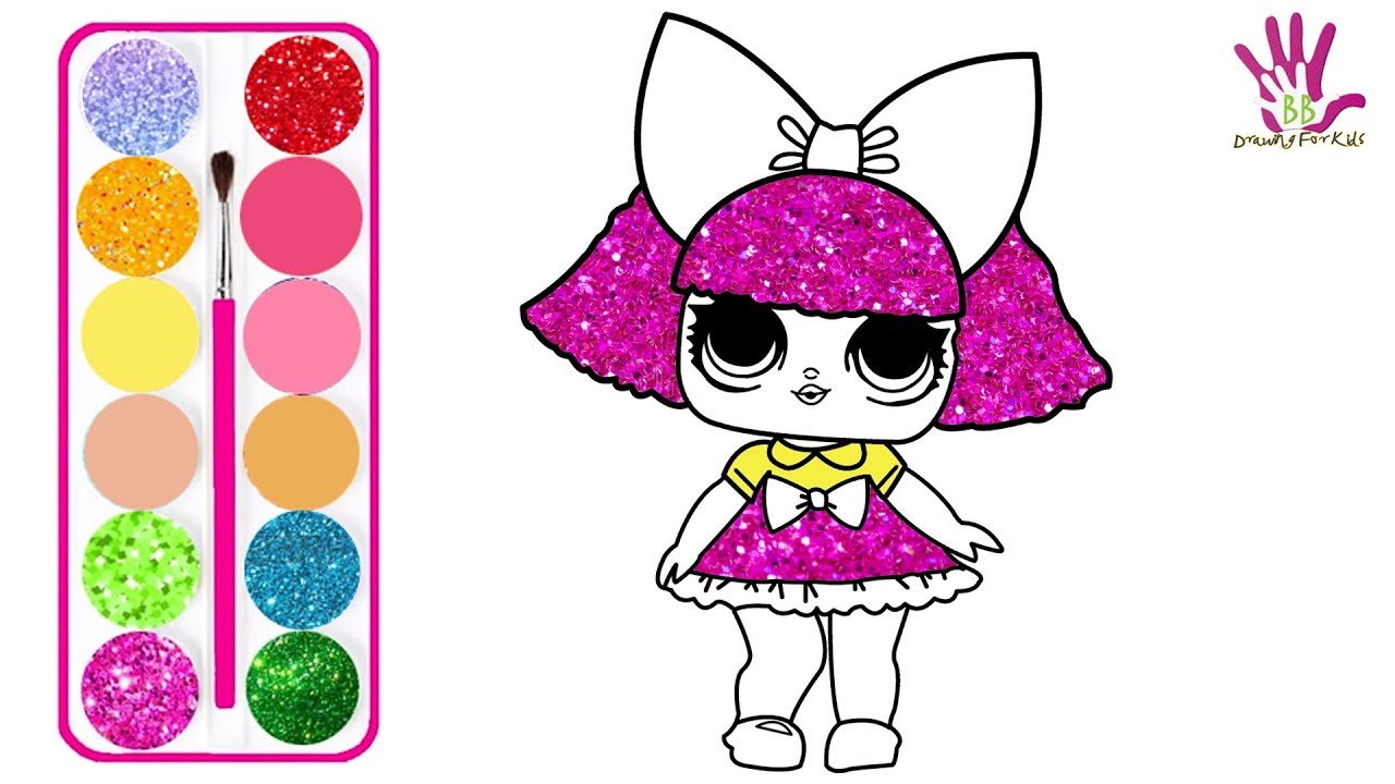 1280x720 Glitter Baby Girl Drawing And Coloring For Kids