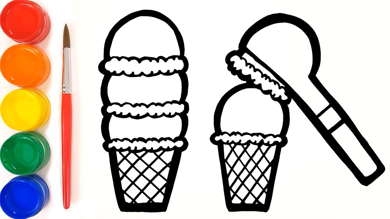 1280x720 Glitter Toy Ice Cream Scoop Coloring And Drawing For Kids