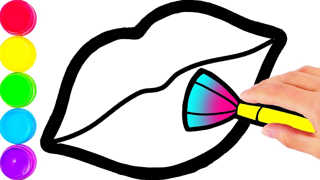 1280x720 Glitter Toy Lips With Makeup Set Coloring And Drawing For Kids