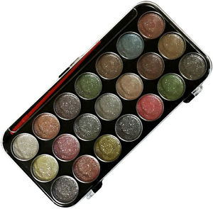 300x295 Pc Set Glitter Watercolor Paint Box Drawing Palette Crafts