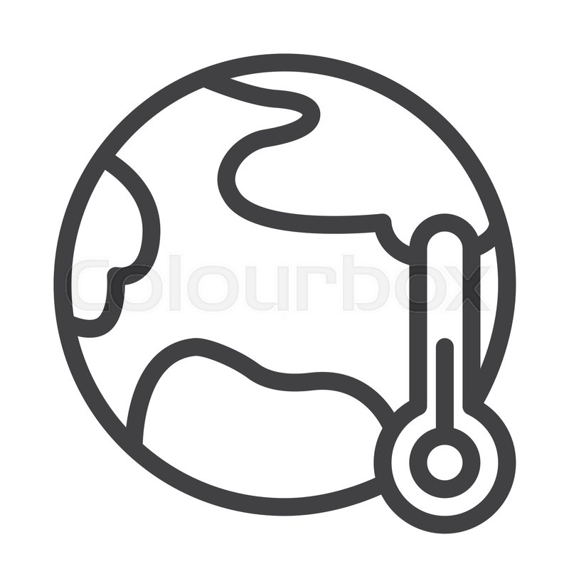 800x800 Global Warming Line Icon, Outline Stock Vector Colourbox