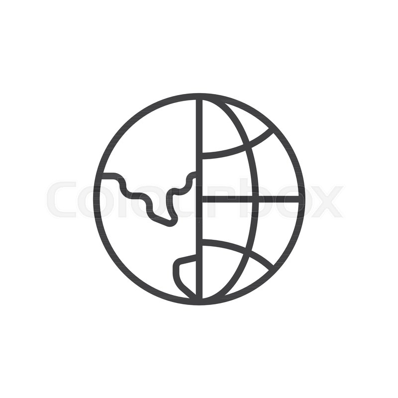 800x800 Earth Globe Grid Outline Icon Linear Stock Vector Colourbox