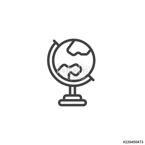 500x500 Earth Globe Outline Icon Linear Style Sign For Mobile Concept