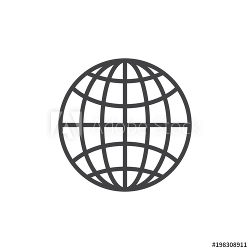 500x500 Earth Grid Outline Icon Linear Style Sign For Mobile Concept
