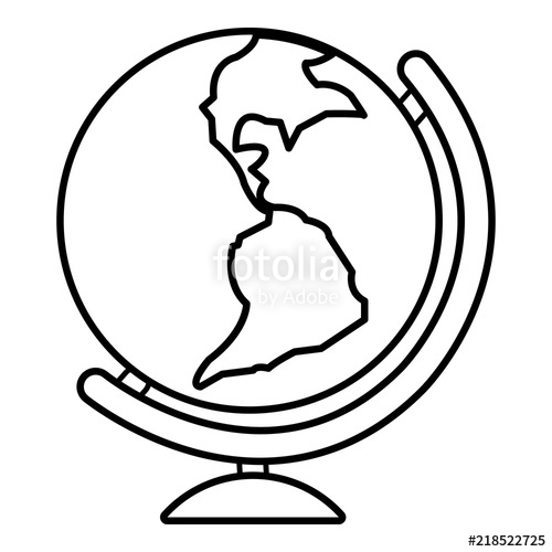 500x500 Globe Icon Outline Illustration Of Globe Vector Icon For Web