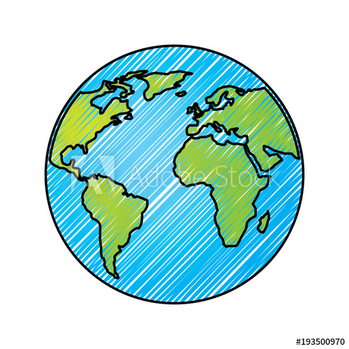 500x500 Globe World Earth Planet Map Icon Vector Illustration Drawing