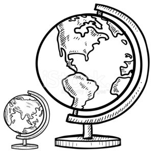 300x300 Desktop Globe Sketch Stock Vectors