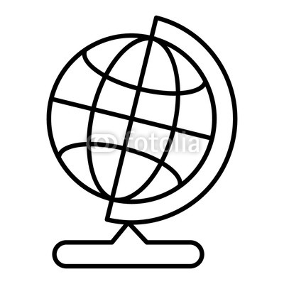 400x400 World Globe On Stand Line Icon Vector Icon Isolated On White