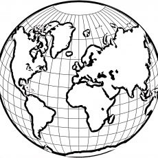 230x230 Globe Coloring Page
