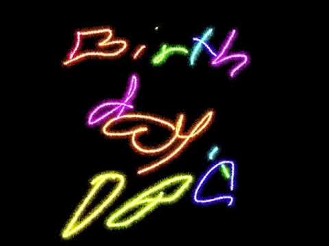 480x360 Happy Birthday Cake Glow Drawing