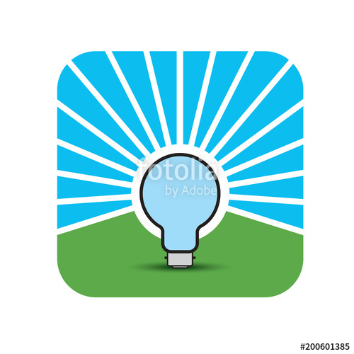 500x500 Bulb With Reverse Glow Or Bright In Black Vector Drawing Stock