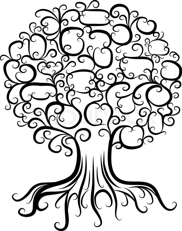 630x800 Ornamental Tree With Roots For Your Stock Vector Colourbox