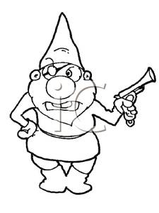225x300 Gnome Clipart Black And White