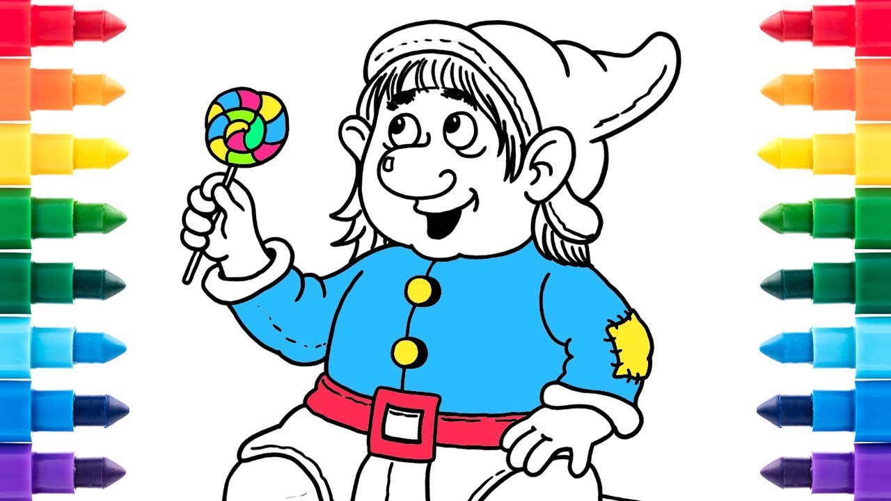 1280x720 Gnome With Candy Coloring Pages And Drawing