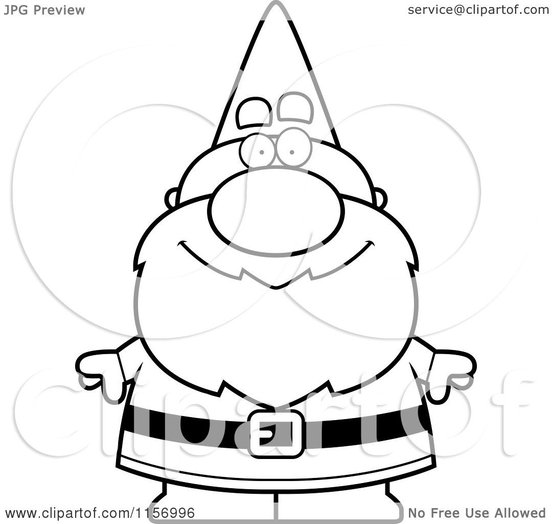 1080x1024 Cartoon Clipart Of A Black And White Gnome