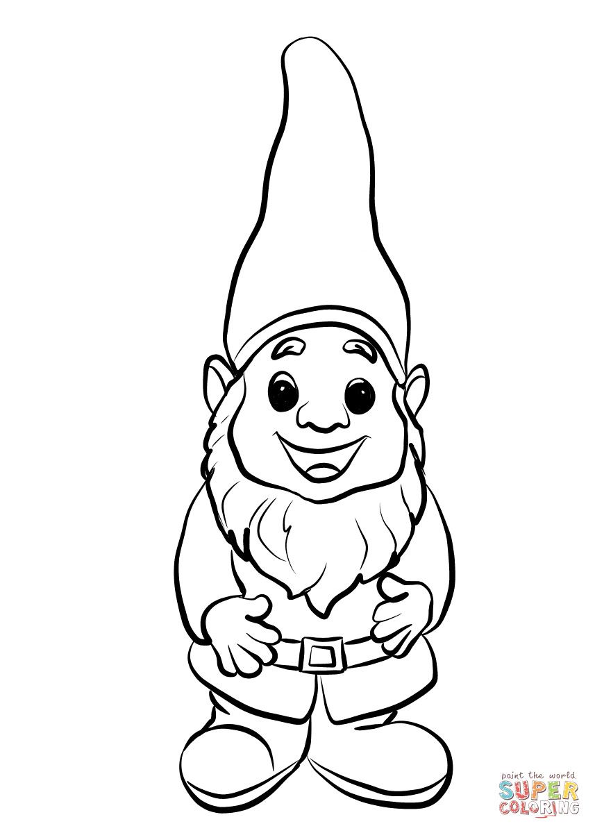 857x1200 Cute Gnome Coloring
