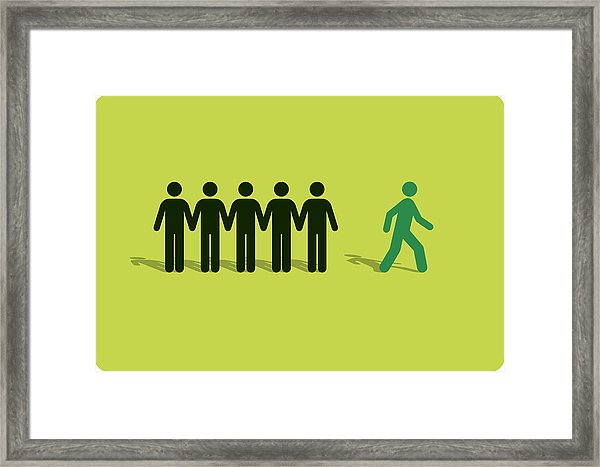 600x467 Go Green Concept With Paper Man Drawing Framed Print