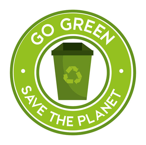 599x598 Go Green Save The Planet Icon Recycle Art Print
