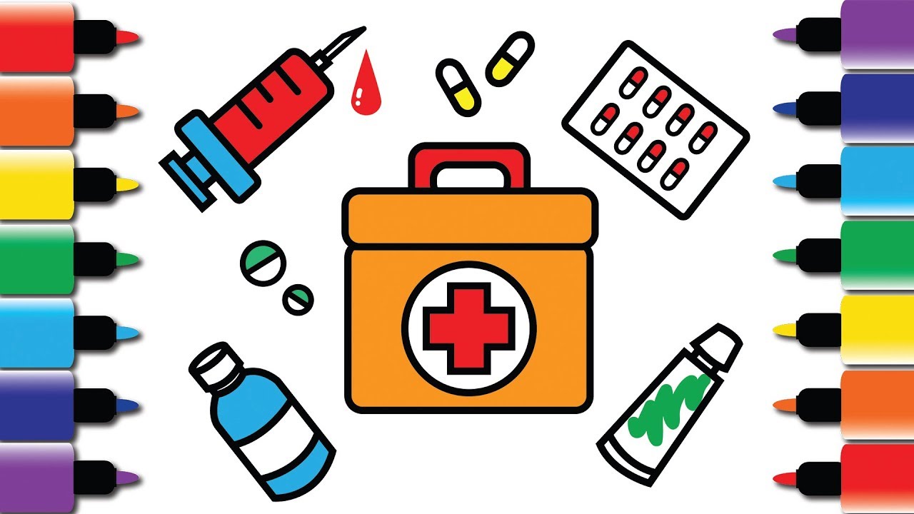 1280x720 How To Draw Medical Tools Drawing And Colouring Video Fun
