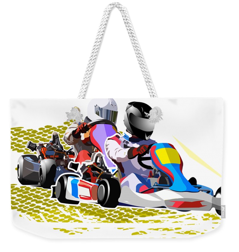 800x845 Racing Go Kart Weekender Tote Bag For Sale