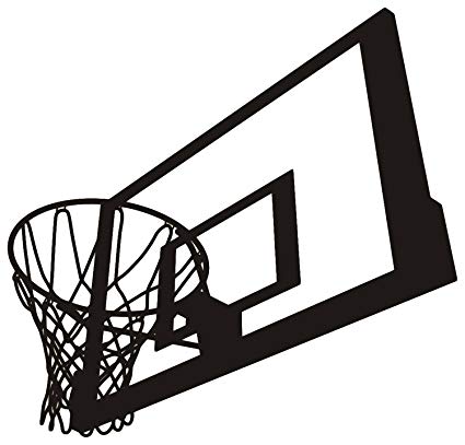 425x407 Basketball Goal Black Vinyl Wall Art Decal Sticker
