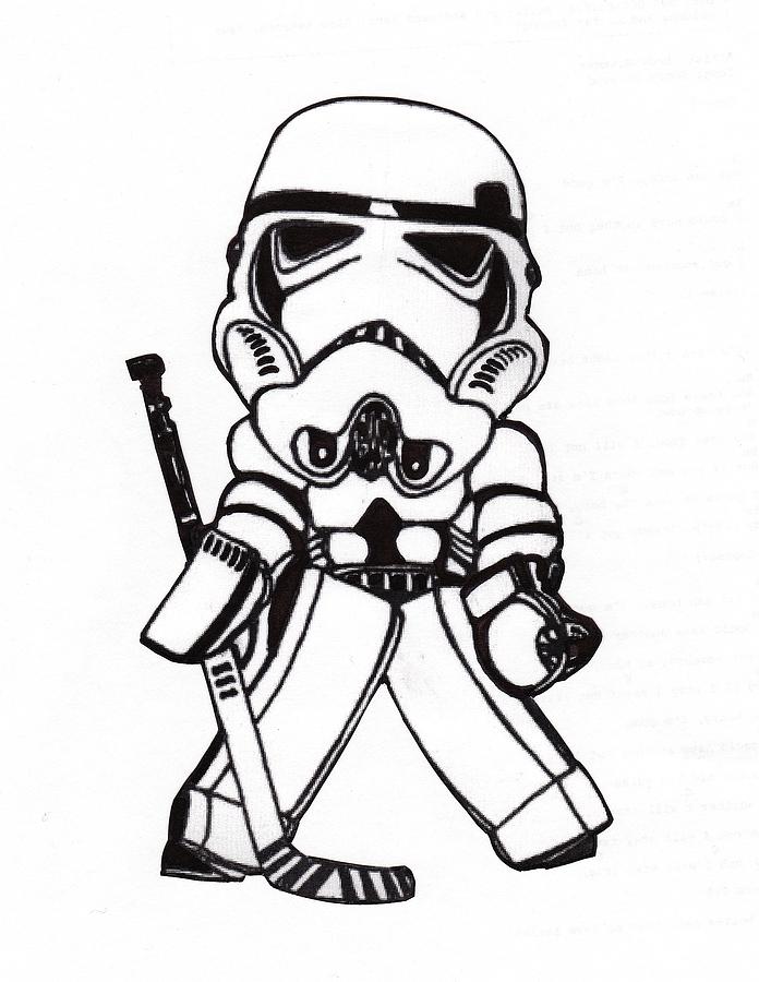 696x900 Goalie Black And White Drawing