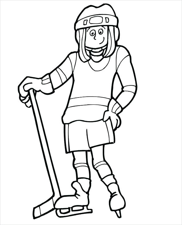 585x722 Hockey Coloring Pages Ice Goalie Player Still