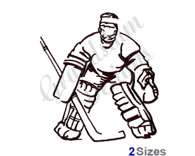 794x636 Hockey Goalie Machine Embroidery Design Etsy