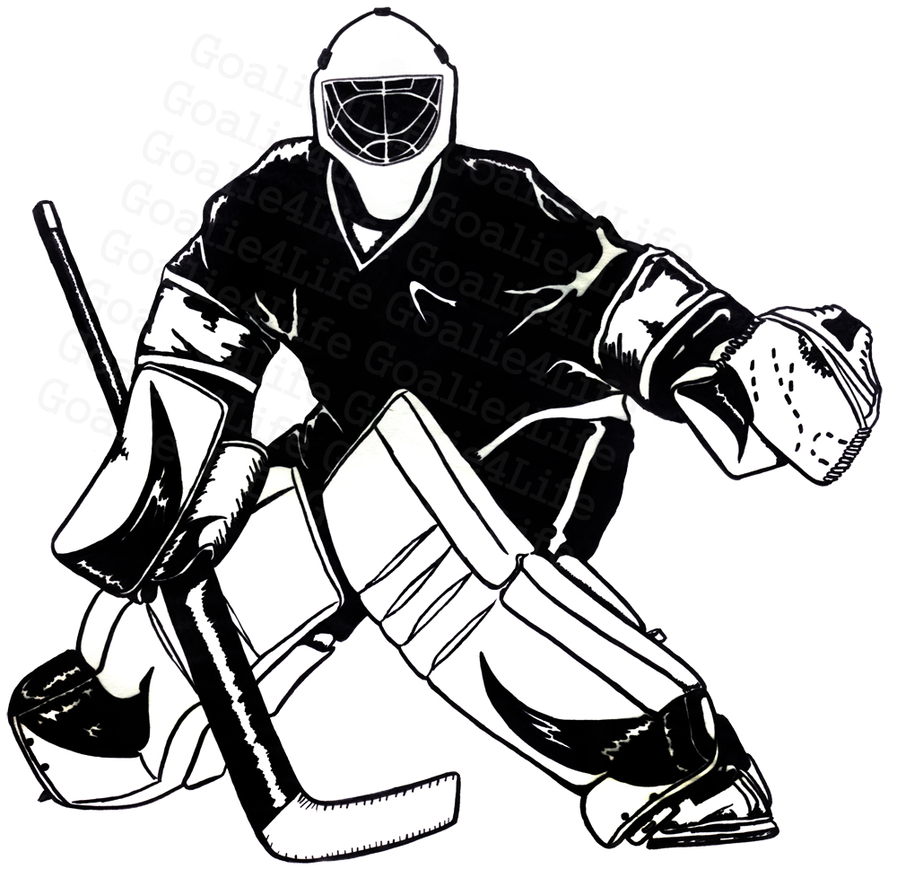 1000x968 Hockey Goalie Clipart Black And White
