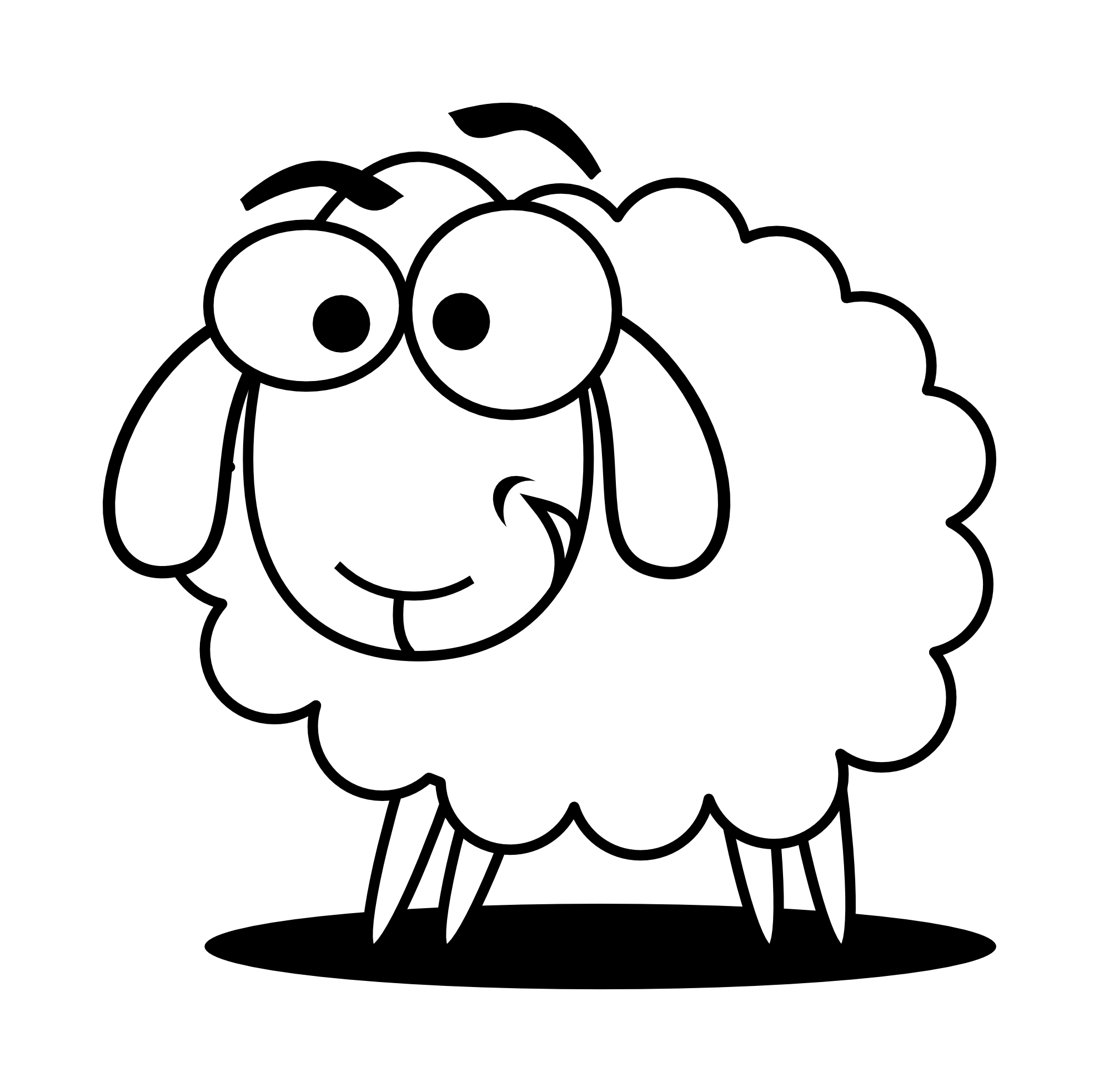 1979x1966 Collection Of Free Goat Black And White Cartoon Download On Ui Ex