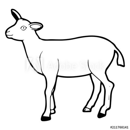 500x500 Goat Cartoon Illustration Isolated On White Background