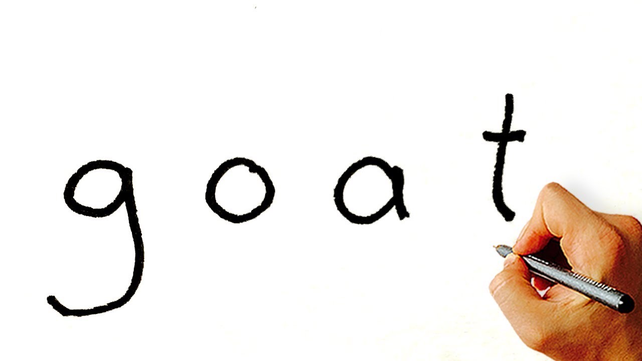 1280x720 Very Easy! How To Turn Word Goat Into A Cartoon Goat Art On Paper