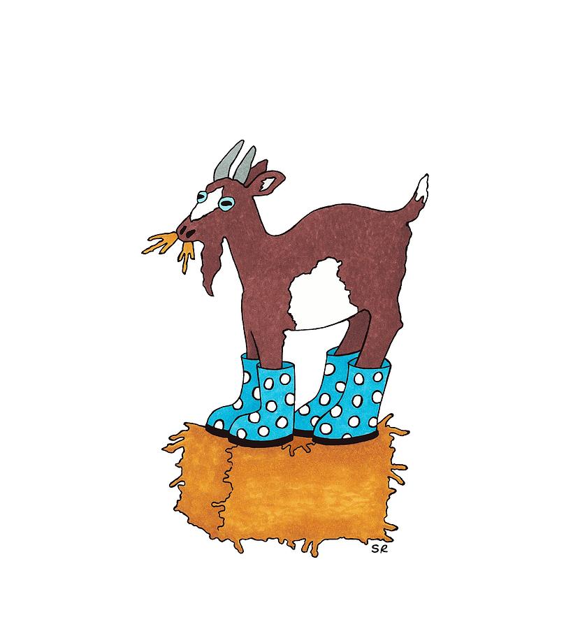 810x900 Goat Wearing Boots Drawing