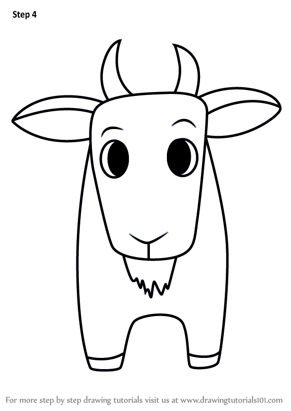 598x844 Learn How To Draw A Goat For Kids Easy