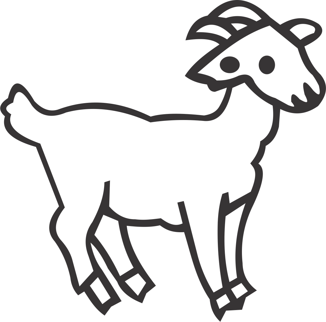 1121x1108 Drawing Goats Dark Transparent Png Clipart Free Download